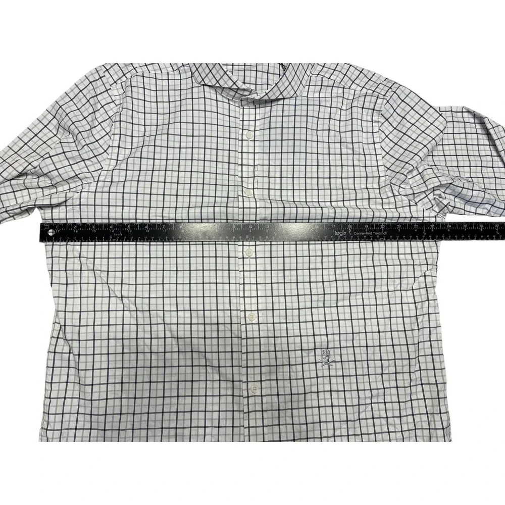 G/FORE Men`s Performance Blue/Grey/ White Skull Long Sleeve Men`s Shirt XL